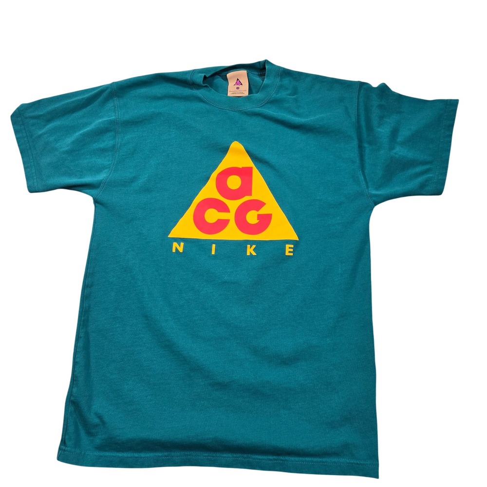 Nike ACG Logo T-Shirt Teal Green Short Sleeve Mens XS BQ7342-347